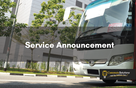 Commute Solutions Premium Bus Services will resume from 2 June